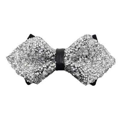 Andongnywell Rhinestone Bow Ties Party Banquet Bowties Men's Sequin Pre-tied Bow Tie for Wedding Parties (Multicolor 10,One Size)