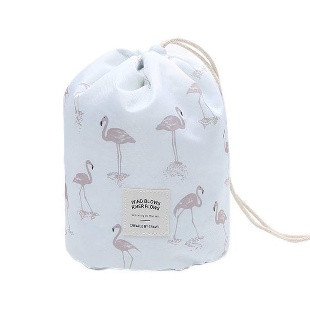 Women Lazy Drawstring Cosmetic Bag Fashion Travel Makeup Bag Organizer Make Up Case Storage Pouch Toiletry Beauty Kit (C)