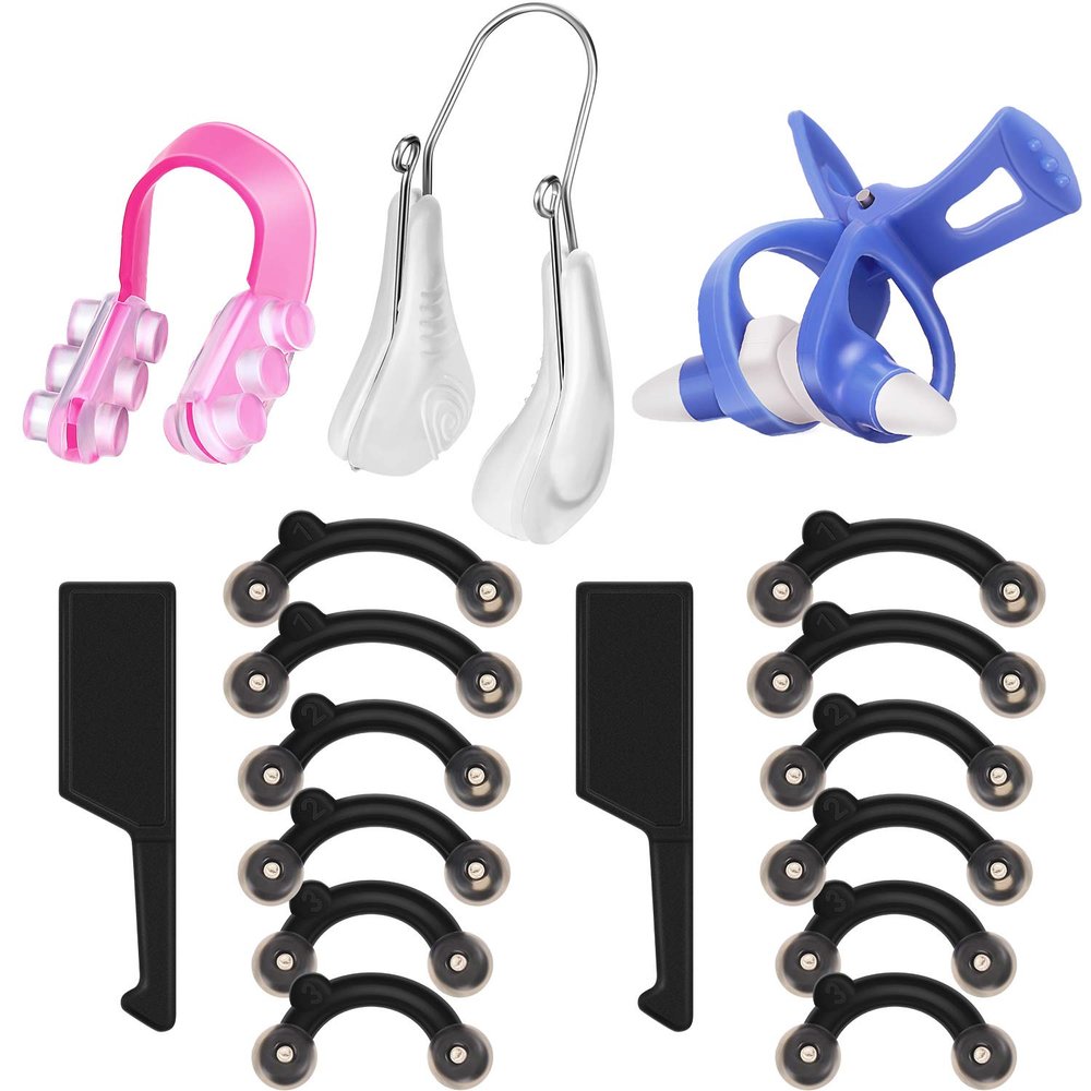 5 Pieces Nose up Lifting Clips Silicone Wide Nose Shaper Bridge Slimming Clips No Pain Beauty Straightening Tools for Women