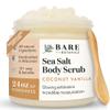 Bare Botanics Coconut Vanilla Body Scrub 24oz | Made in Madison, WI | All Natural Sea Salt Exfoliator w/ Skin Loving Moisturizers | Vegan & Cruelty Free | Gift Ready Packaging w/ a Cute Wooden Spoon view 1