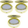 Stephanie Imports Set of 3 Double Sided Magnifying Compact Mirrors with Brushed Metal Finish (Gold, Round) view 3