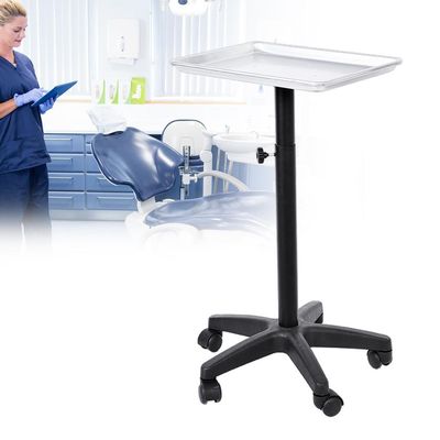 Aluminum Instrument Tray, Hair Salon Tray Easy to Assemble Salon Color Tray Wheel Adjustable Height Trolley Beauty Tools for Hair Styling Tattoo and Shops Service Cart (#1)