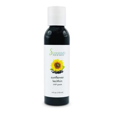 SUNFLOWER LECITHIN Liquid Oil | Cold Pressed Unrefined | USP Grade Unbleached 100% Pure Natural Sunflower Lecithin Oil | Skin Moisturizer, Soap Making, Lotion | 4 fl oz