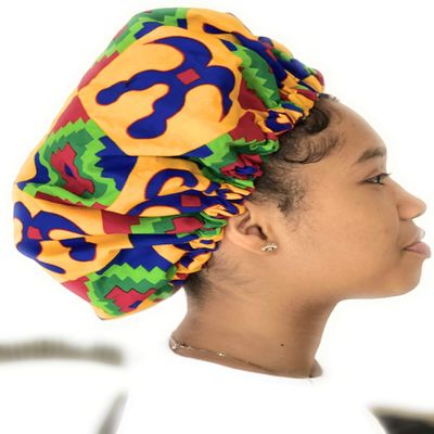 African Print Ankara Kente Hair Bonnet (C - Kay) Hair Cover