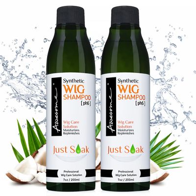 Awesome Synthetic Wig Shampoo, pH6, Professional Wig Shampoo for Synthetic Hair Wigs, Silkiness & Shine, Freshness Feeling 7 fl oz(1 set of 2)