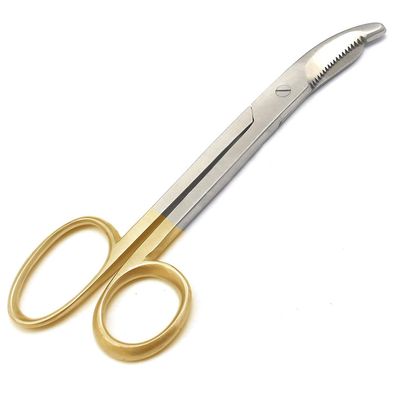 Precise Canada Heavy Duty German Grade Stainless Steel Plaster Cast Cutting Shears Scissors 9.5" with One Serrated Blade and Gold Handle