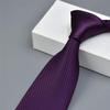 Andongnywell Mens Classic Business Tie Trendy Silk Tie Necktie Woven Neckties Solid Ties for Party (Deep Purple,One Size) view 2