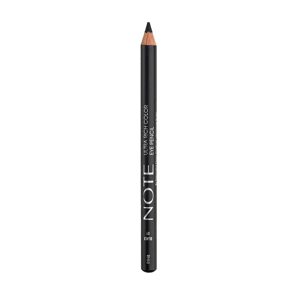 NOTE Cosmetique Smokey Eye Pencil - Waterproof Eyeliner Pencil - Smudge-Resistant Eye Liner Pencils with Foam Tip - 01 Black - 0.04 oz