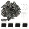 YUXIANG 50pcs Wig Clips 32mm Snap Clips For Hair Extension With Thread and Needles (Black) view 1