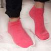 BambooMN Women's Super Soft Aloe Infused Fuzzy Nylon Spa Socks - Size 4-8 - Solid Red - 3 Pairs view 2
