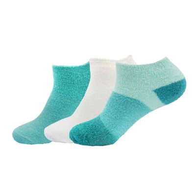 BambooMN Women's Super Soft Aloe Infused Fuzzy Nylon Spa Socks - Size 4-8 - Assortment E - 3 Pairs