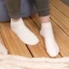 BambooMN Women's Super Soft Aloe Infused Fuzzy Nylon Spa Socks - Size 4-8 - Solid White - 3 Pairs view 2