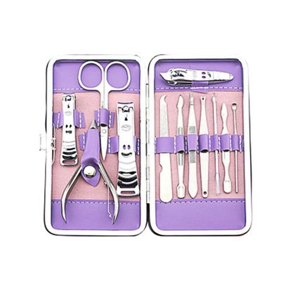 EXCEART Stainless Steel Nail Cliers Manicure Kit 12 in 1 Fingernail and Toenail Manicure Set Bulk