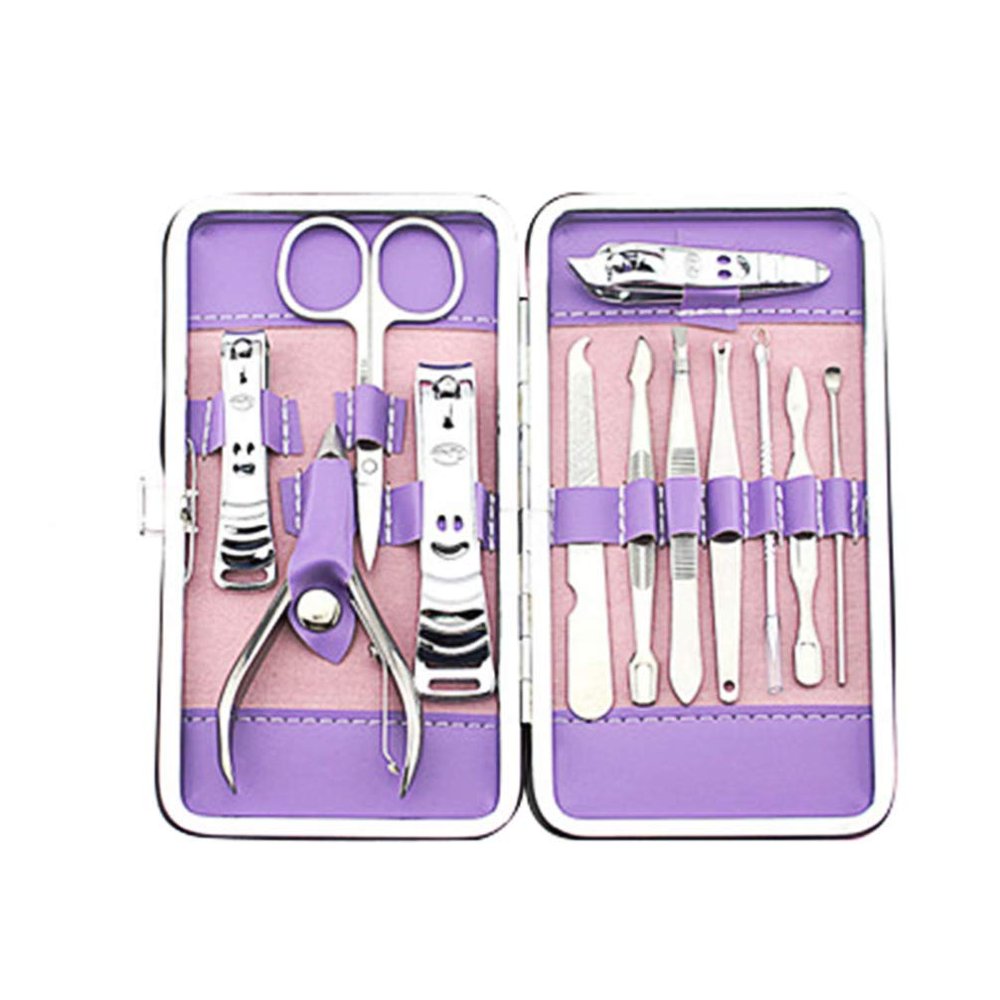 EXCEART Stainless Steel Nail Cliers Manicure Kit 12 in 1 Fingernail and Toenail Manicure Set Bulk