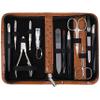 3 Swords Germany  brand quality 12 piece manicure pedicure grooming kit set for professional finger & toe nail care with ostrich synthetic leather case - Made in Germany view 1