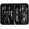 3 Swords Germany  Brand Quality 12 Piece Manicure Pedicure Grooming kit Set for Professional Finger & Toe Nail Care with Black Genuine Leather case - Made in Germany view 1