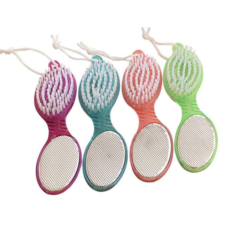 4-in-1 Pedicure Paddle Kit Tool with Pumice Stone Foot Hand Toe Nail Cleaning Brush Foot File Reducer SetRandom Color)