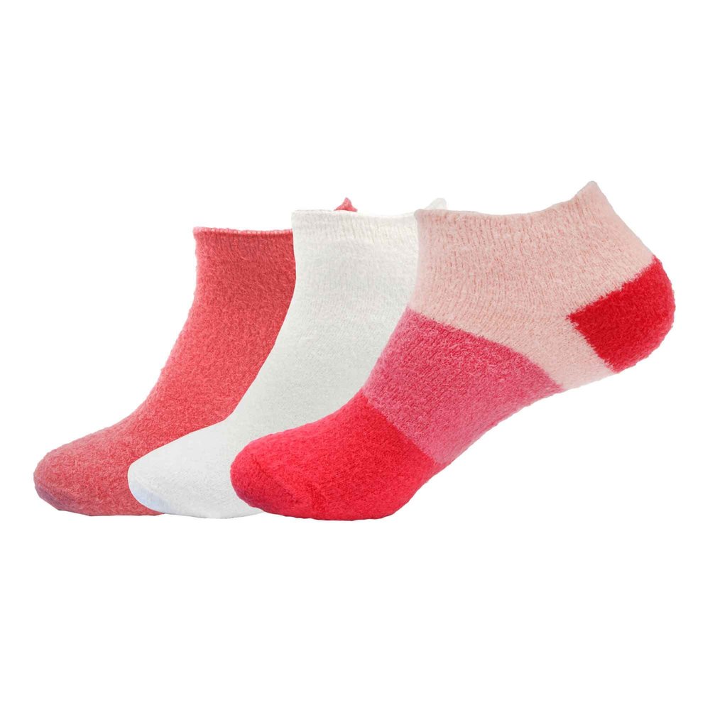 BambooMN Women's Small Fuzzy Soft Aloe Infused Nylon Spa Socks, Assortment C, 3 Pairs