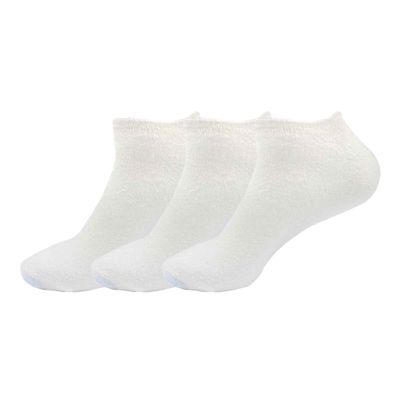 BambooMN Women's Super Soft Aloe Infused Fuzzy Nylon Spa Socks - Size 9-12 - Solid White - 3 Pairs