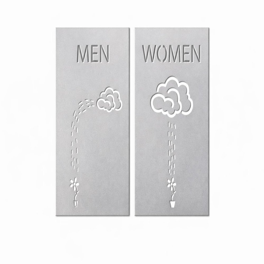 Restroom Sign Bathroom Sign Men Women Cloud