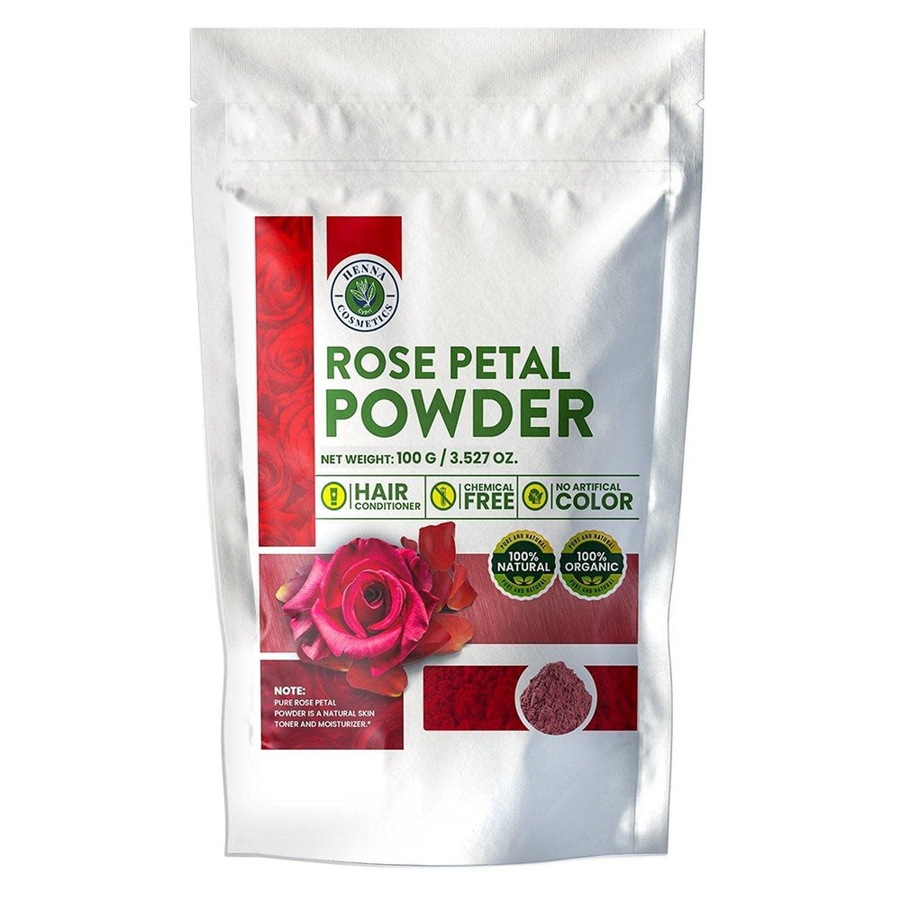 Rose Petal Powder For Facial/Hair Mask Formulation, Skin 100% Organic | 100 Grams (3.53 ounces)| Henna Cosmetics