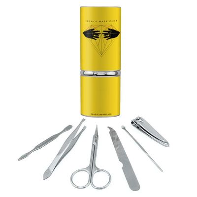 Birds of Prey Black Mask Club Logo Stainless Steel Manicure Pedicure Grooming Beauty Care Travel Kit