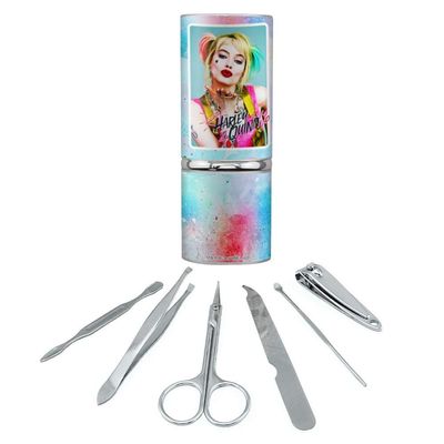 Birds of Prey Harley Quinn Blowing Kisses Stainless Steel Manicure Pedicure Grooming Beauty Care Travel Kit