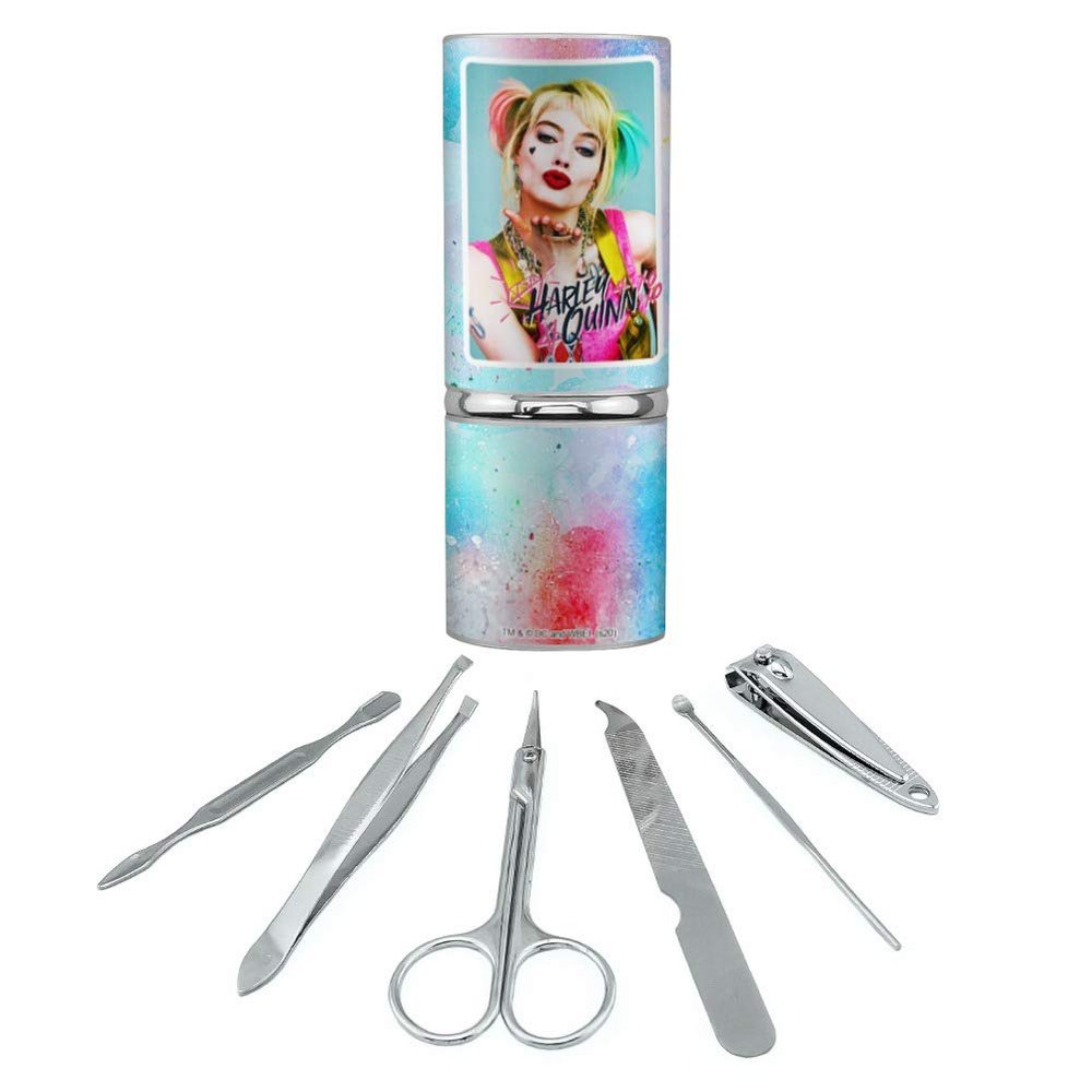 Birds of Prey Harley Quinn Blowing Kisses Stainless Steel Manicure Pedicure Grooming Beauty Care Travel Kit