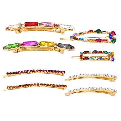 8pcs Sparkly Bobby hair clips metal glitter hair clip Diamond Hairpins rhinestone barrette metal hair clips for women rhinestone hair clip bang clip crystal girl child