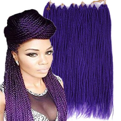 Palace hair 6Pack/LOT Senegalese Twist Crochet Hair Braids Small Easy Twist Crochet Braiding Hair 2S Senegalese Twists 14 inch 18inch 24inch 30strands/pack Hairstyles For Black Women color (14inchs, Purple)
