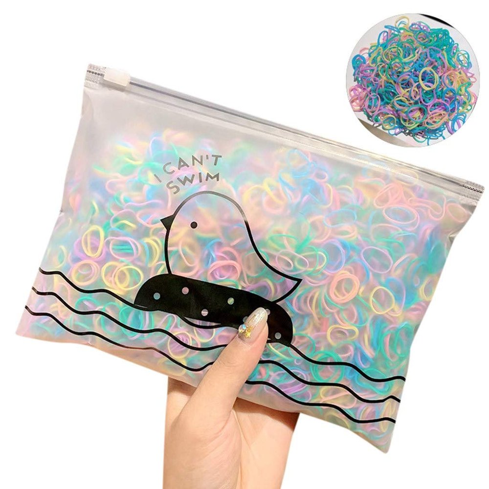 1000PS Pack Girls' Colorful Hairbands Disposable Rubber Band Elastic Hair Band for Kids Women Girls Rubber Bands Holder (B)