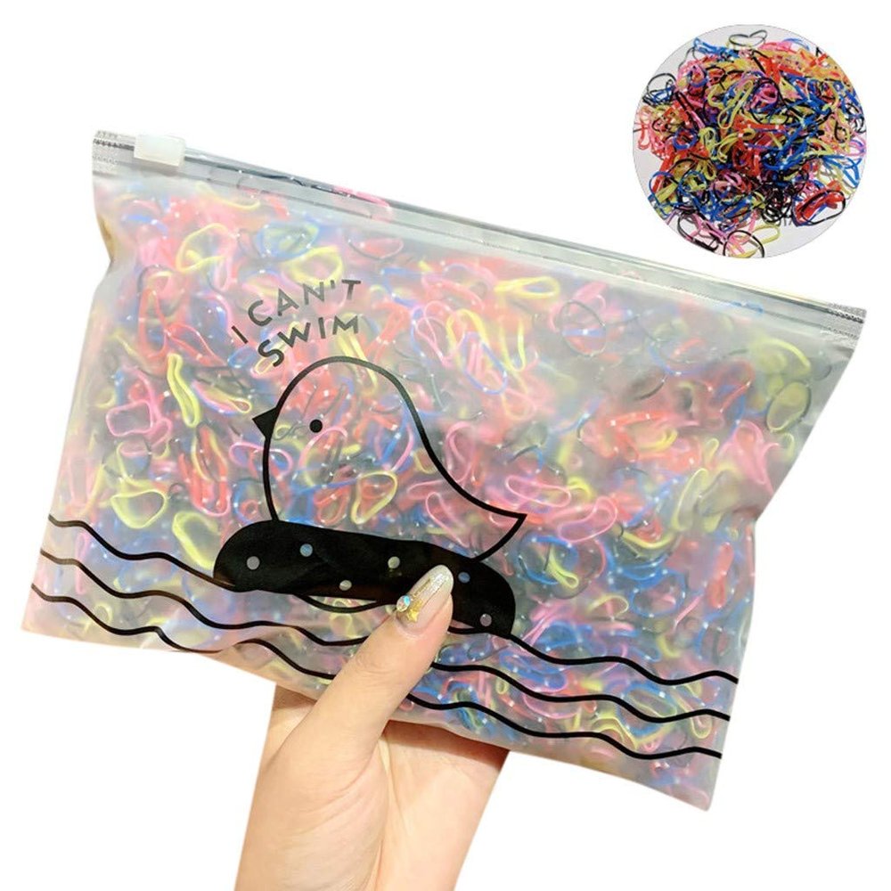 1000PS Pack Girls' Colorful Hairbands Disposable Rubber Band Elastic Hair Band for Kids Women Girls Rubber Bands Holder (J)