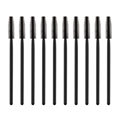 50pcs Mascara Set Nylon Bristles Disposable Eyelash Plastic Handle Wand Eyebrow Brush Eyelash Extension Brush for Girls Women (Black)