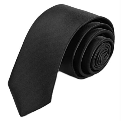 Andongnywell Men Solid Color Tie Pure Color Classic Tie Fashion Boys Neckties Silk Formal Business Ties (black,One Size)