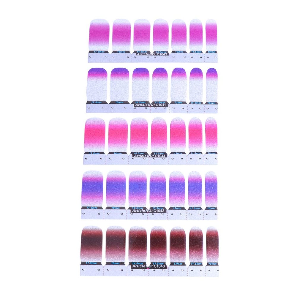 Beaupretty 5sets Gradient Nail Art Stickers Easy Application Decorative Finger Nail Decals for Women and Girls for Parties and Events Unique Designs Delicate Colors