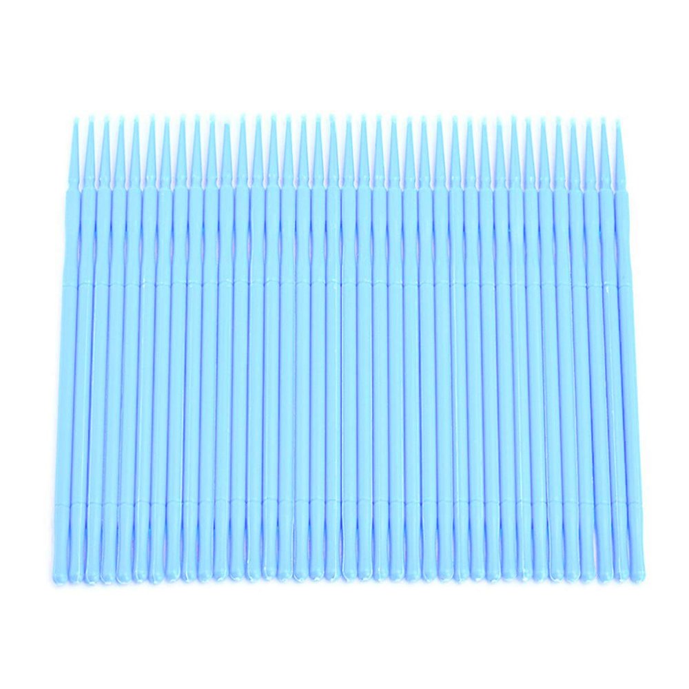 EXCEART Eyelash Extension Supplies 100pcs Disposable Micro Applicator Brush Non-linting Cotton Swabs Blue Ideal for Salon Home Use