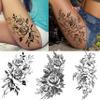 11 Sheets NEZAR Large Vine Peony Flower Rose Full Arm Temporary Tattoos For Women Realistic Skull Skeleton Fake Temporary Tattoo Sleeves Stickers Waterproof Leg Makeup Floral Blossom Tatoos Paper Eye view 4