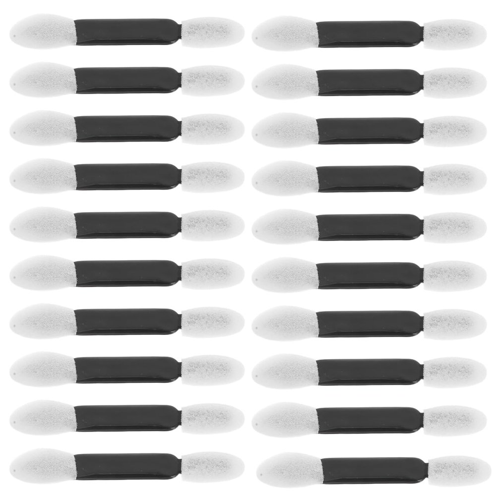 Beaupretty 100 Pcs Dual Ended Disposable Eyeshadow Sponge Applicators Oval Eye Shadow Brushes for Blending and Precise Eye Makeup Application
