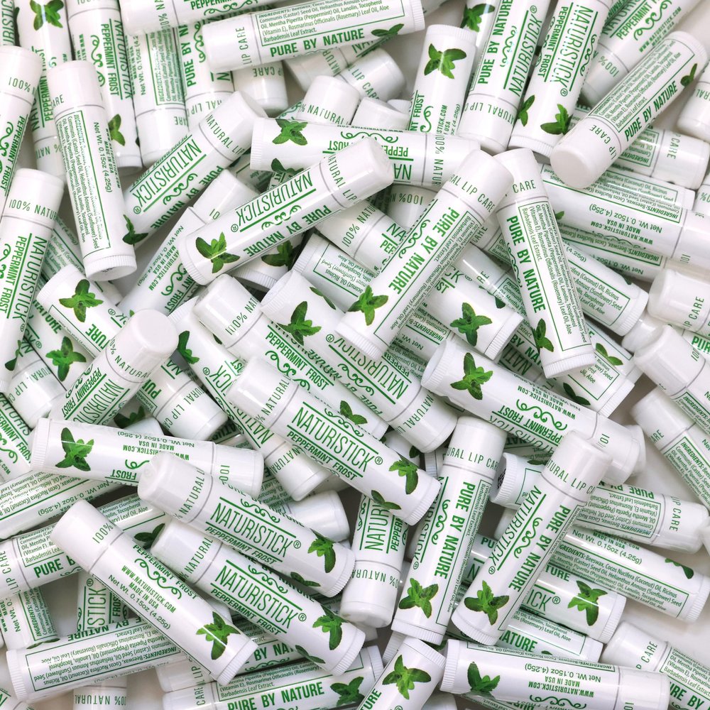 150-Pack Premium Beeswax Lip Balm by Naturistick | Chemical-Free, 100% Natural Chapstick for Dry, Chapped Lips | Made with Coconut Oil, Shea Butter, Aloe Vera | Peppermint Scent | Made in the USA