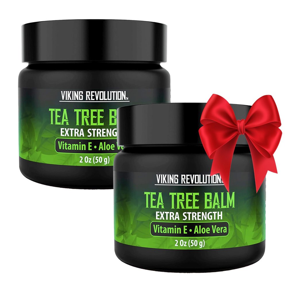 Viking Revolution Tea Tree Oil Cream - Super Balm Athletes Foot Cream - for Eczema, Jock Itch, Ringworm, Nail Treatment - Soothing Skin Moisturizer for Itchy, Scaly, Cracked Skin, 2 Ounce (Pack of 2)