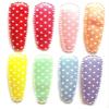 100 Pcs Mix rainbow Colors Dot Satin Hair Clip Covers accessories Size 55 Mm view 1