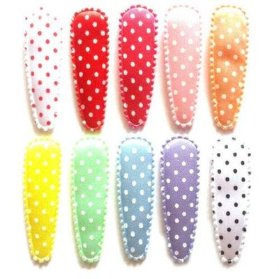 100 Pcs Mix assorted Colors Dot Satin Hair Clip Covers accessories Size 55 Mm