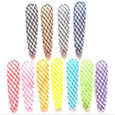 100 Pcs Assorted Colors Small Gingham Hair Clip Covers accessories Size 35 m