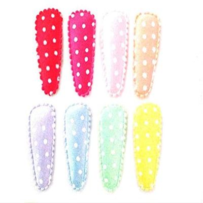 100 Pcs Mix rainbow Colors Small Dot Satin Hair Clip Covers accessories Size 35 Mm