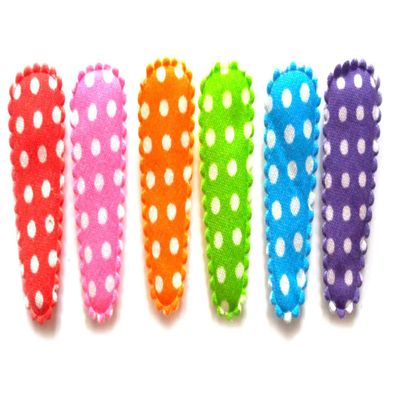 100 Pcs Mix rainbow Colors Small Dot Cotton Hair Clip Covers accessories Size 35 Mm