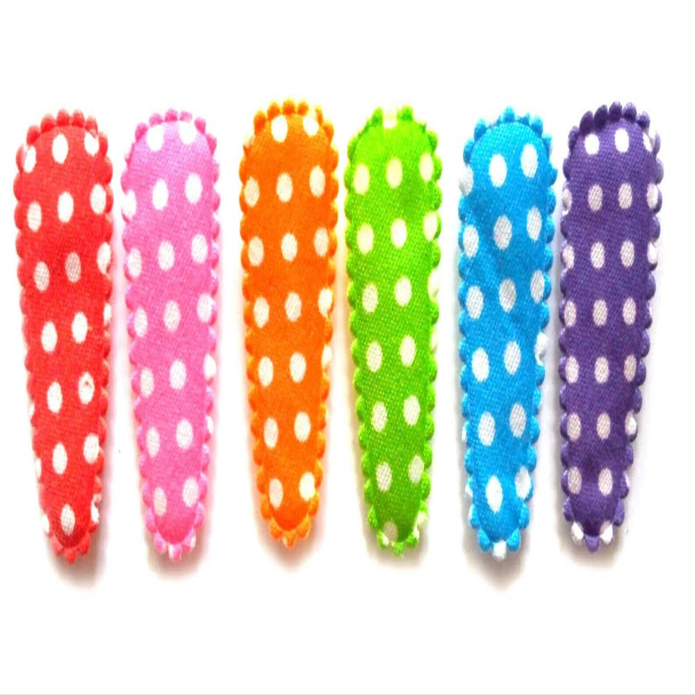 100 Pcs Mix rainbow Colors Small Dot Cotton Hair Clip Covers accessories Size 35 Mm
