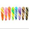 100 Pcs Mix rainbow Colors Small retro striped Hair Clip Covers accessories 35 mm view 1