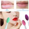 3 Pcs Lip Scrub Brush,Lip Scrubber Exfoliator,Double-Sided Silicone Lip Brush Tool for Men Women Lip Lightening, Lip Exfoliator Scrubber Tool for Dark Lips view 2
