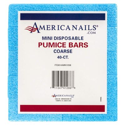 Americanails Mini Disposable Pumice Bars, Coarse Grit, 40ct