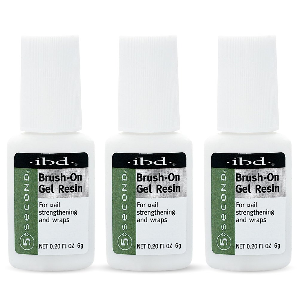 IBD 5 Second Brush On Nail Glue Gel Resin  Strong Nail Glue for Broken, Cracked & Split Natural Nails, NailBond Repair & Strengthening for Wraps  6g, 3 Count